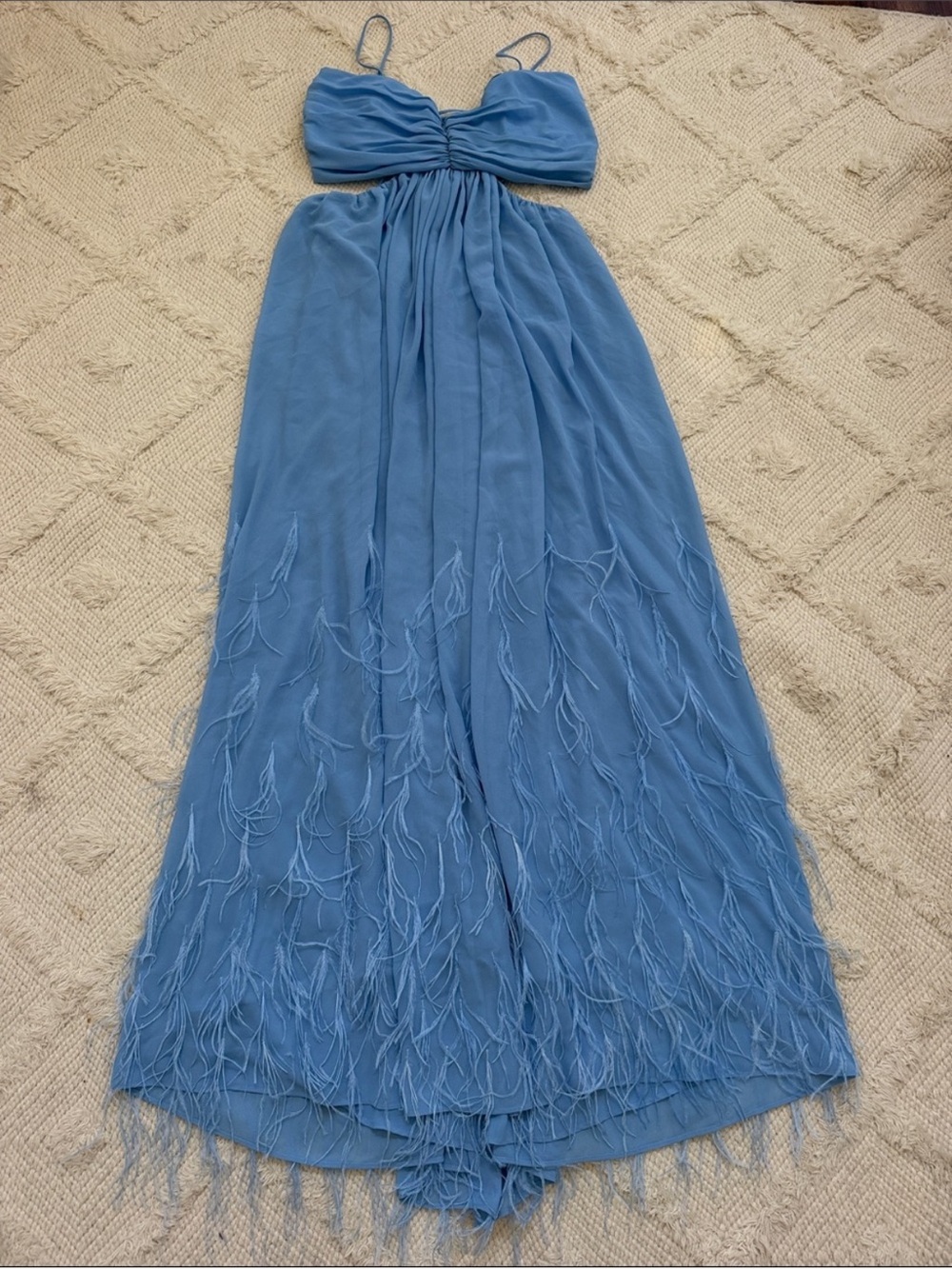 Delfi Collective Eli Feather Trim Gown - Picture 3 of 6